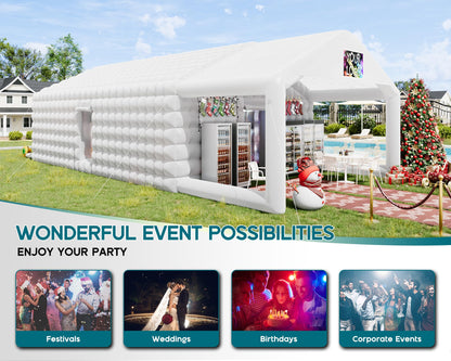 PartyMax Inflatable Night Club Tent-39*20*14 FT-White