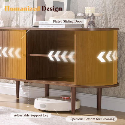 55" Mid-Century Modern TV Stand-Walnut