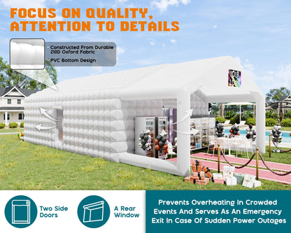 PartyMax Inflatable Night Club Tent-39*20*14 FT-White