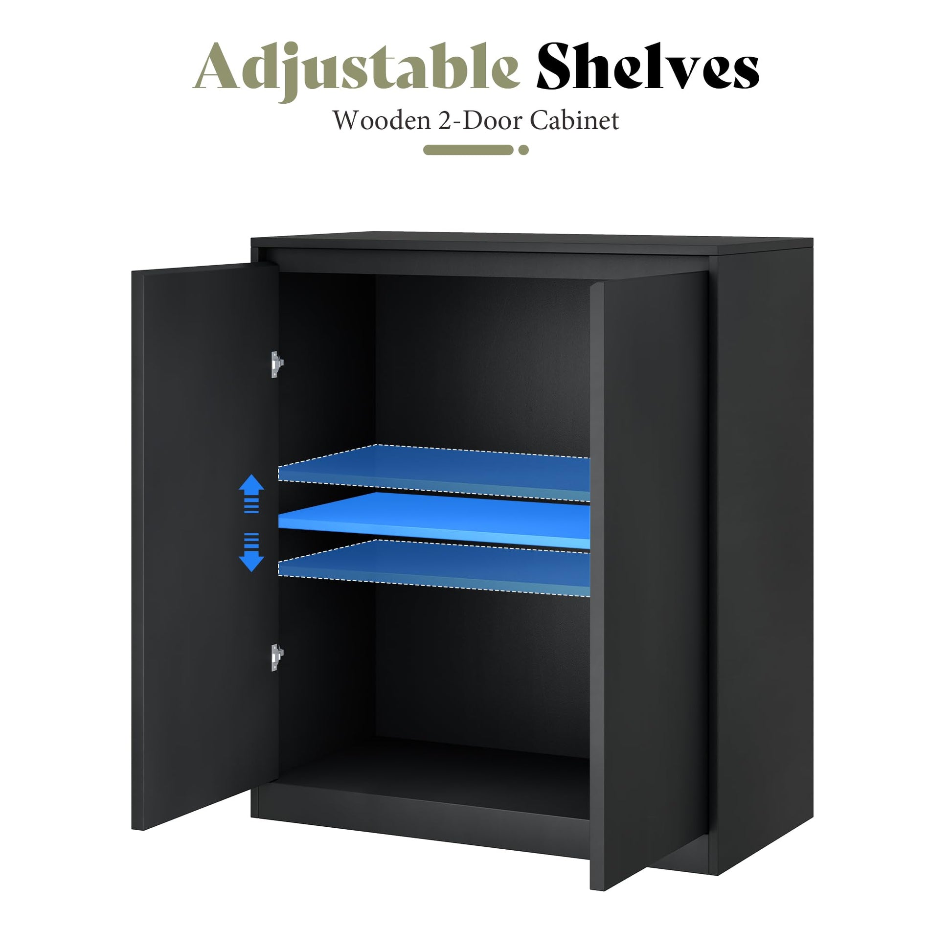 Amerlife Modular Glass Display Cabinet-2-Door Cabinet-Black