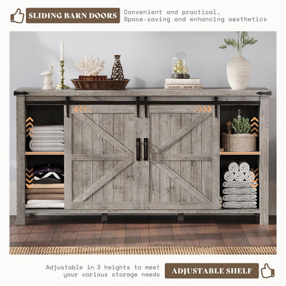 Marlowe Farmhouse Dresser with Drawers-15.8"D x 60"W x 31"H (4 Drawers)-Light Rustic Oak