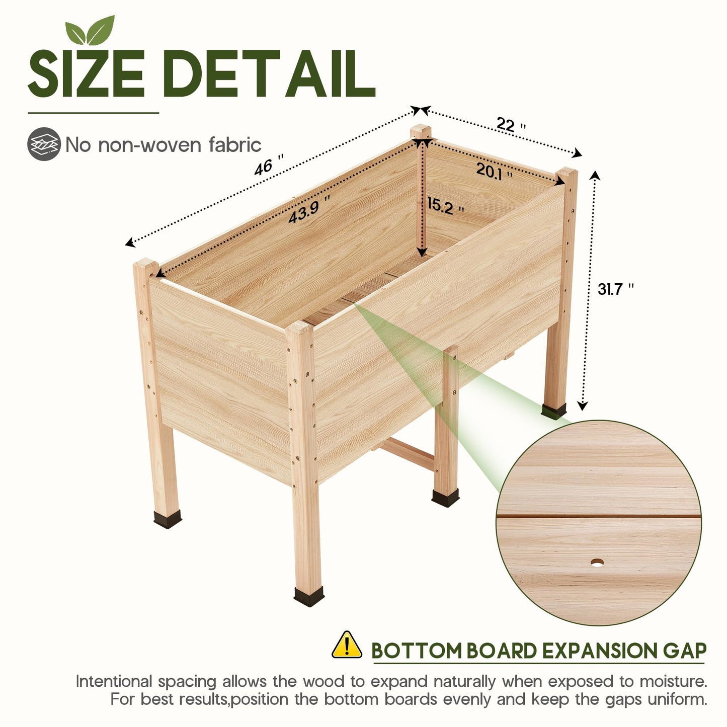 Cultiva Solid Fir Wood Raised Garden Bed-4*2FT