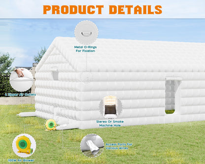PartyMax Inflatable Night Club Tent-39*20*14 FT-White