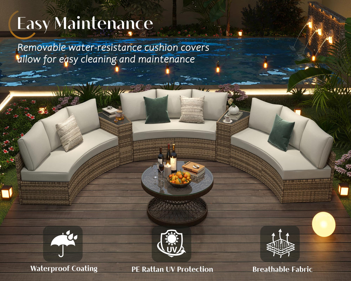 Caelo Wicker Patio Sectional Set