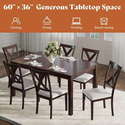 7 Piece Farmhouse Dining Set-7-Piece-Rustic Brown