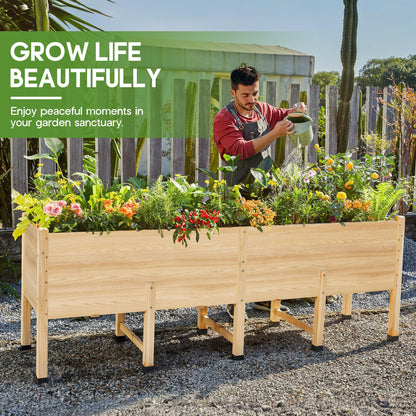 Cultiva Solid Fir Wood Raised Garden Bed-7*2FT