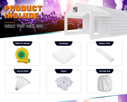 PartyMax Inflatable Night Club Tent-39*20*14 FT-White