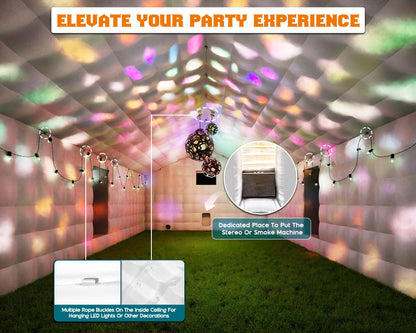 PartyMax Inflatable Night Club Tent-39*20*14 FT-White
