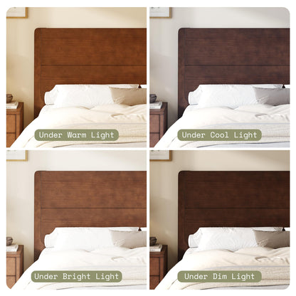 Japanese Joinery Solid Wood King Bed Frame-Full-Dark Walnut