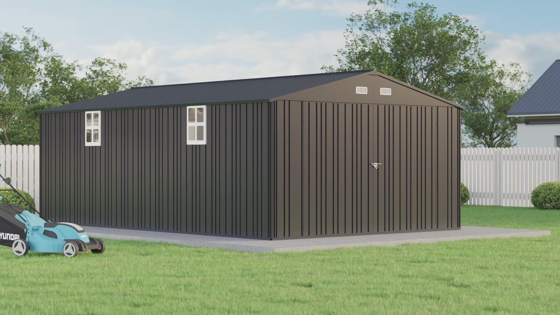 Amerlife Ironclad Double Hinged Doors Storage Shed 13.2x21x8 FT