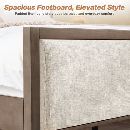 Solid Wood Bed Frame Amerlife  Full / Grey