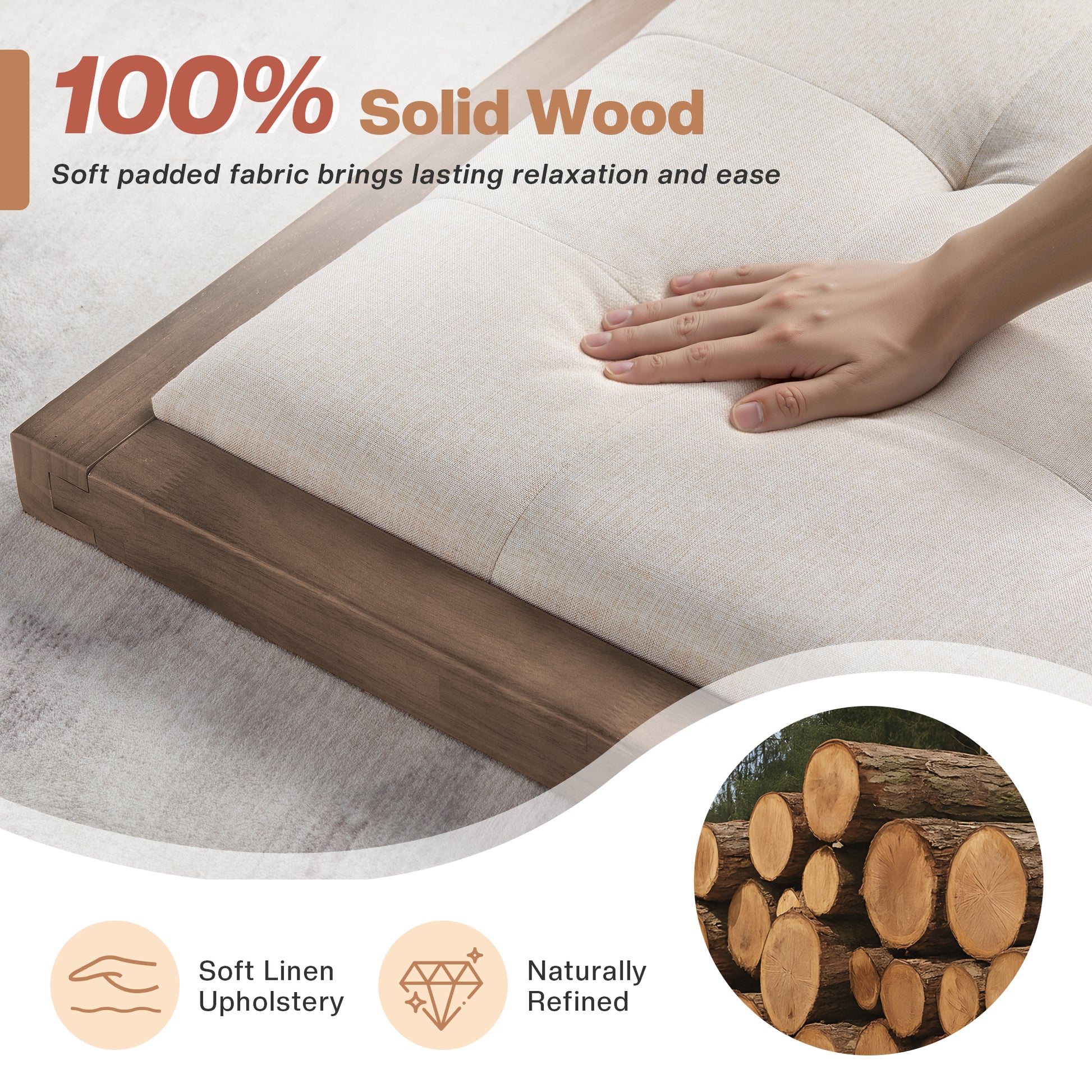 Solid Wood Bed Frame Amerlife King / Grey
