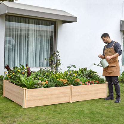 Tenon Fir Wood Raised Garden Bed-8 x 4 x 1.25 FT