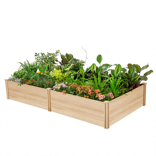 Tenon Fir Wood Raised Garden Bed-8 x 4 x 1.25 FT