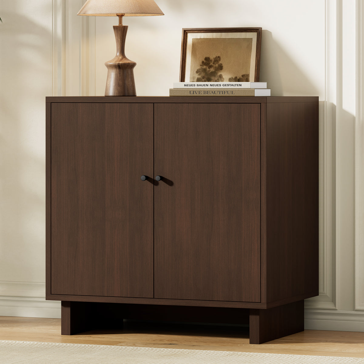MKG002 Modular Storage Cabinet-1pc-F-walnut