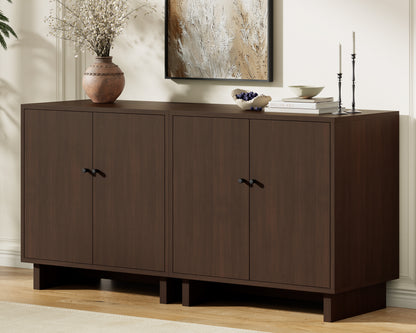 MKG002 Modular Storage Cabinet-2pc-F-walnut