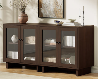 MKG002 Modular Storage Cabinet-2pc-E-walnut